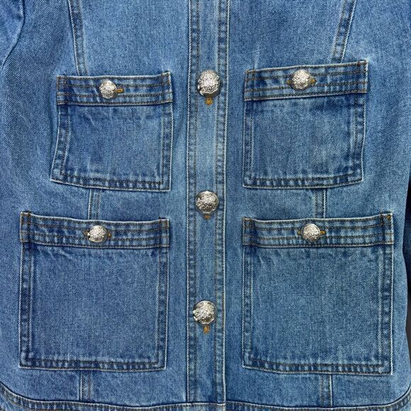 Veronica Beard Ferazia Denim Jacket Light Indigo Blue Size 10 - Picture 9 of 12